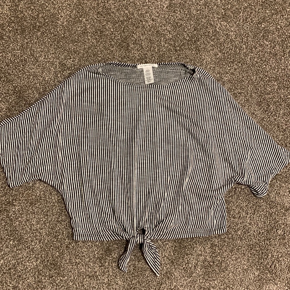 Black and white stripped blouse